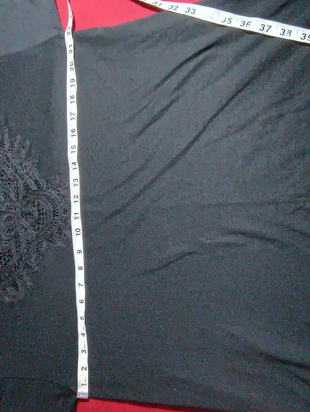 Bundle of 2 Black Short Sleeve Tops One Beaded & One Open Work Detailed See pics - Picture 7 of 12